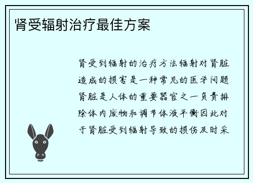 肾受辐射治疗最佳方案